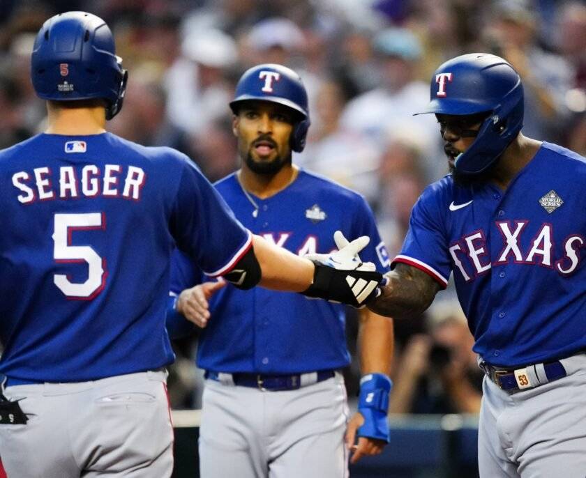 Seager hit a two-run homer for the Rangers. (Texas Rangers).