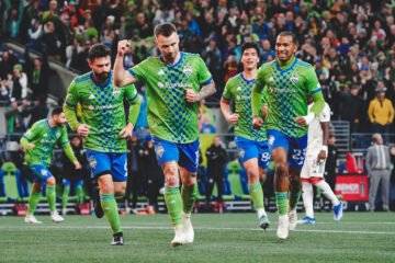 Seattle Sounders won the first game of the playoffs 2-0.